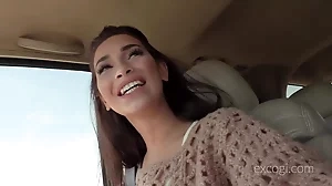 Excogi members relish intimate car ride with seductive woman